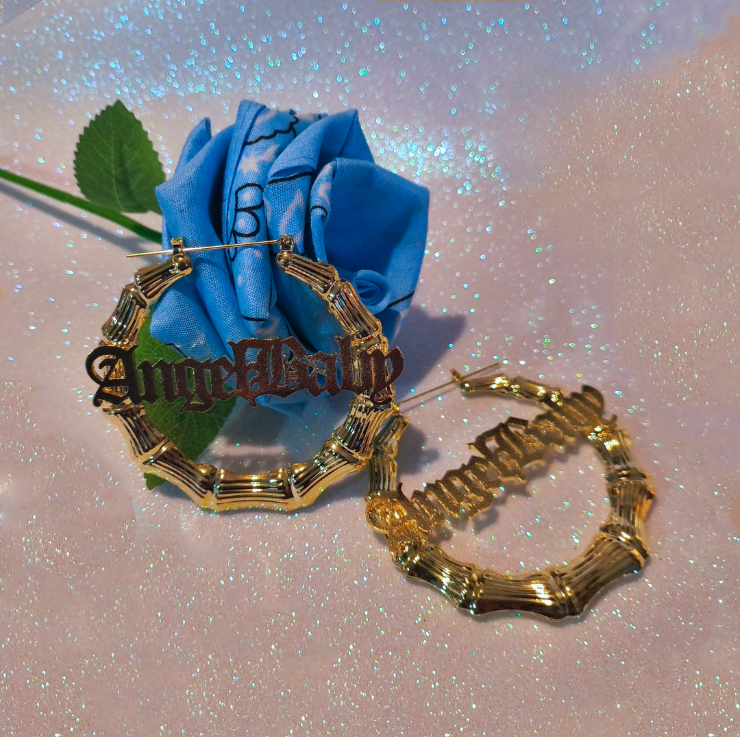 Angel Baby Gold Bamboo Chola Hoops by Mr. Capone-E