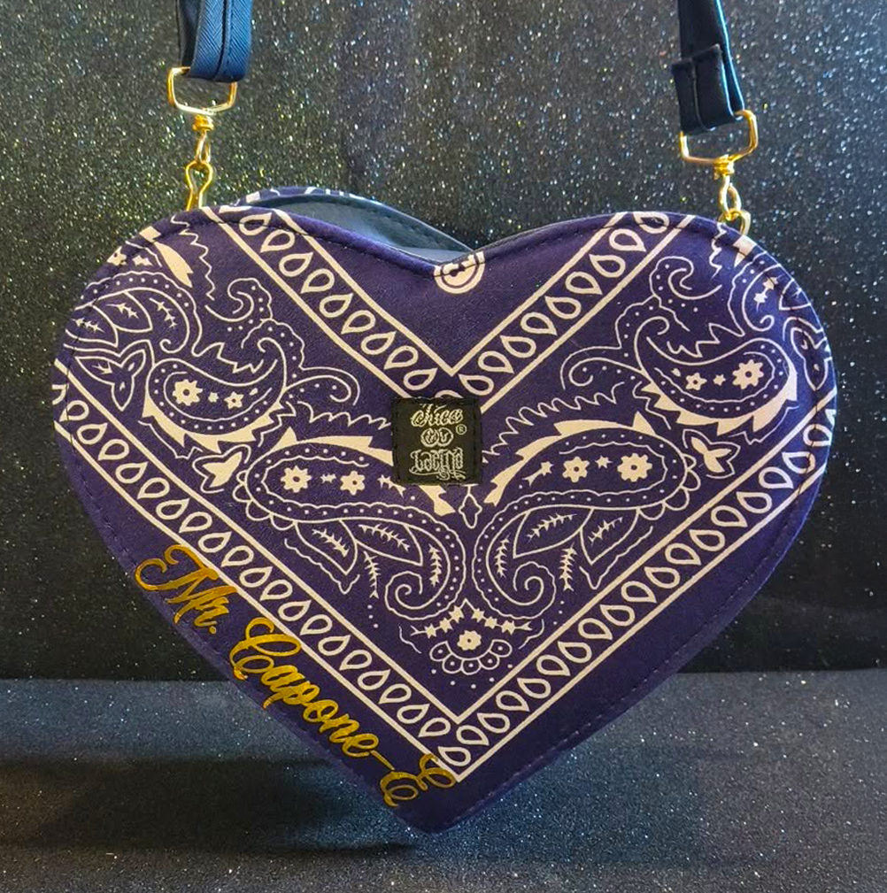 Navy Blue Heart Bandana Purse - Mr. Capone-E
